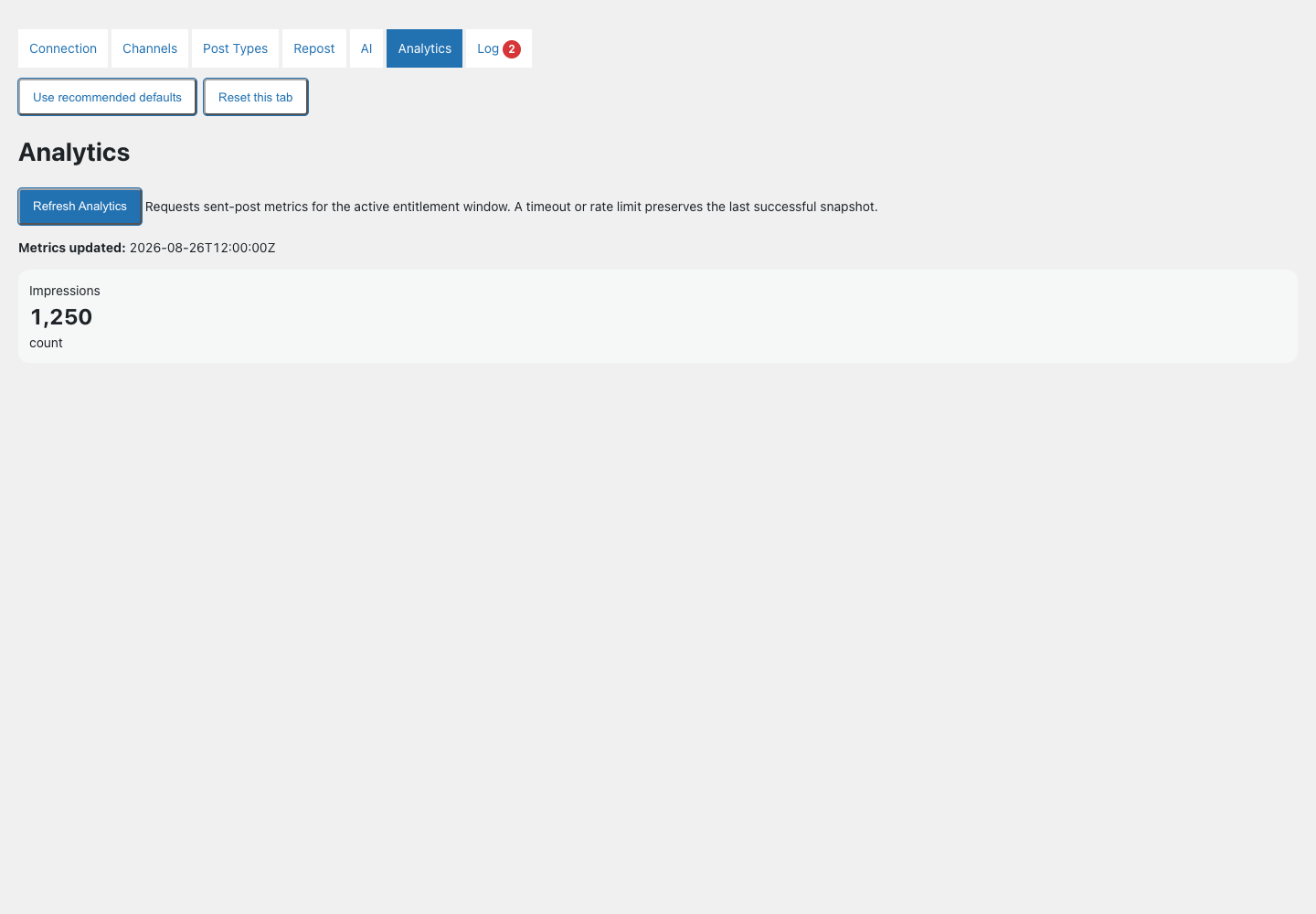 Eligible Buffer analytics with fictional Northstar metrics